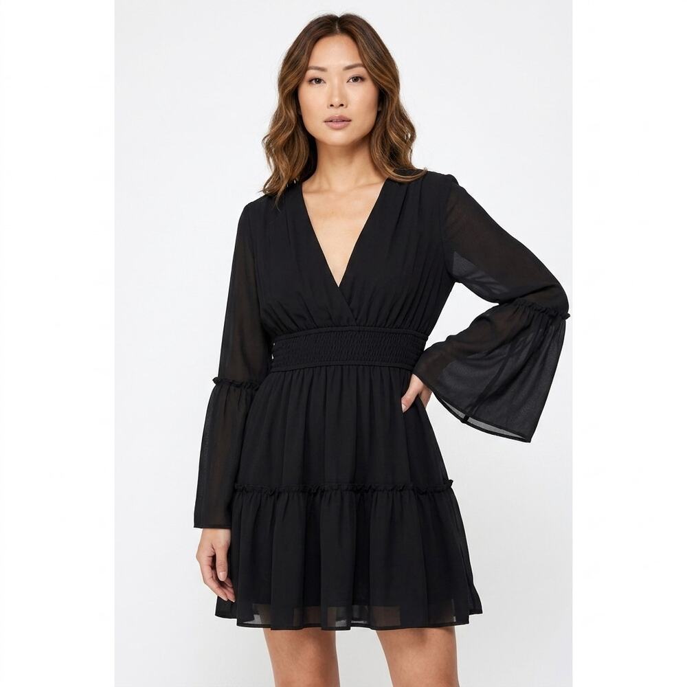 Miss Black Short Lined Dress Women Size M